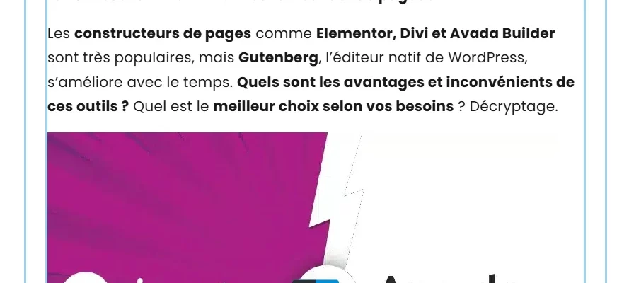Faut-il utiliser un builder de pages ? Elementor, Divi, Avada Builder ou Gutenberg ?