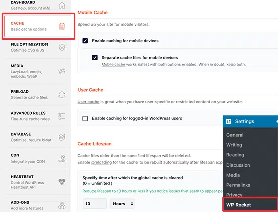 compression site web wprocket